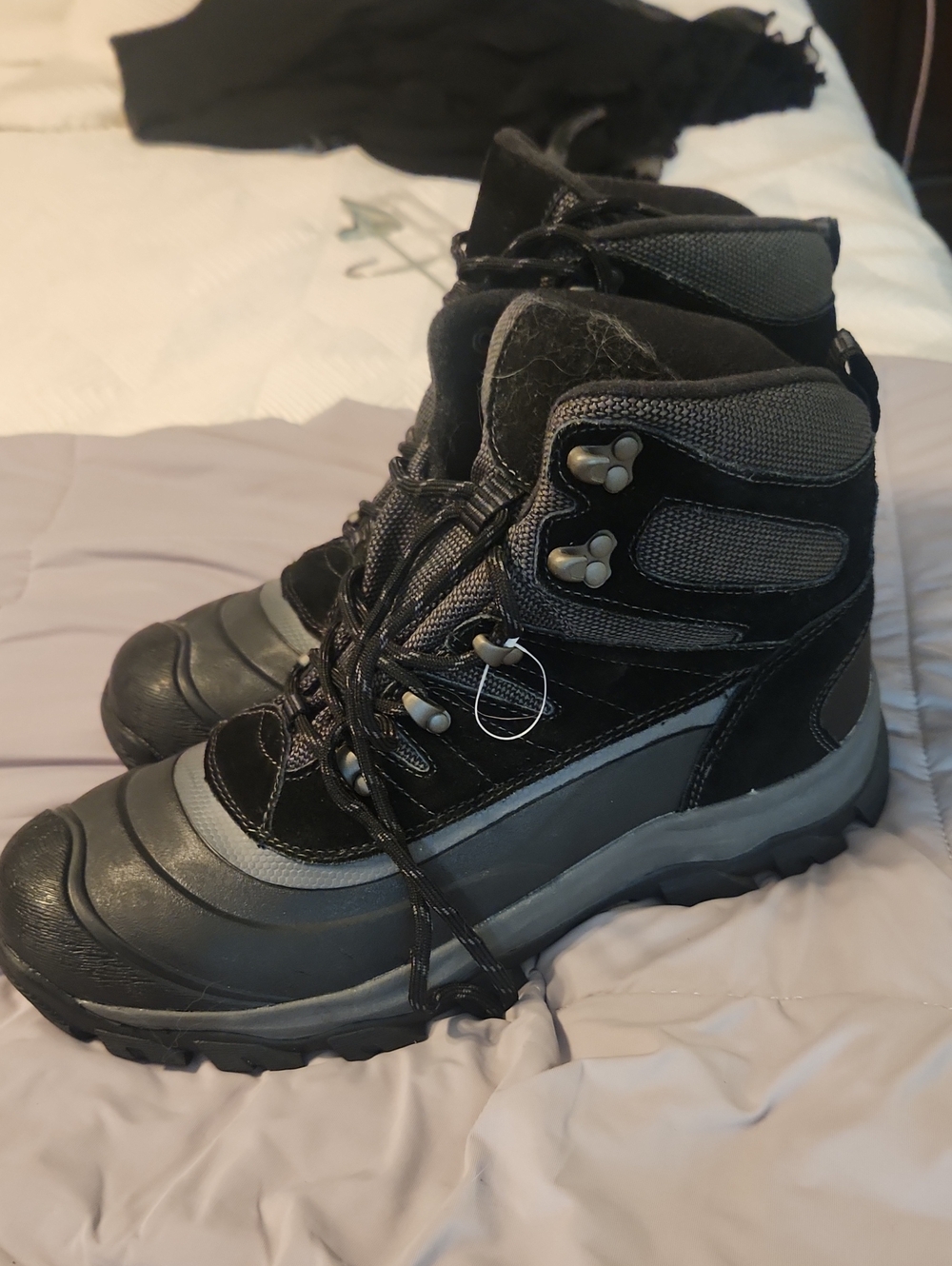 Lands' End Black and Gray Men's Rain & Snow Boots